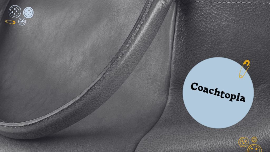 Leather bag with Coachtopia logo